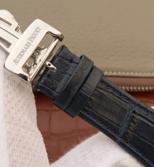 Replica Audemars Piguet JF Royal Oak 41mm 26574 SS Blue Dial Leather Strap A5134 - Image 14