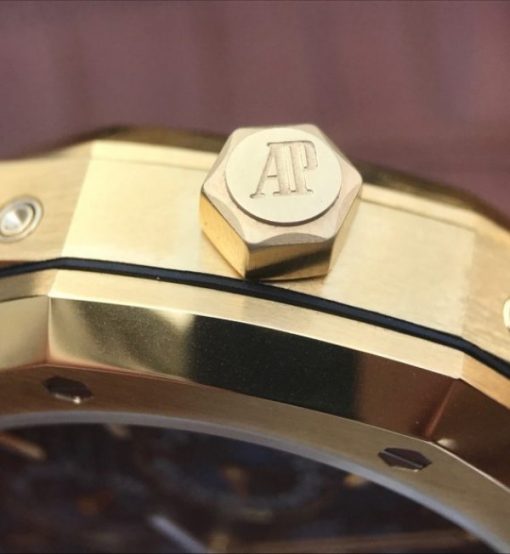 Replica Audemars Piguet JF Royal Oak 41mm 26574 YG Black Textured Dial A5134 - Image 11