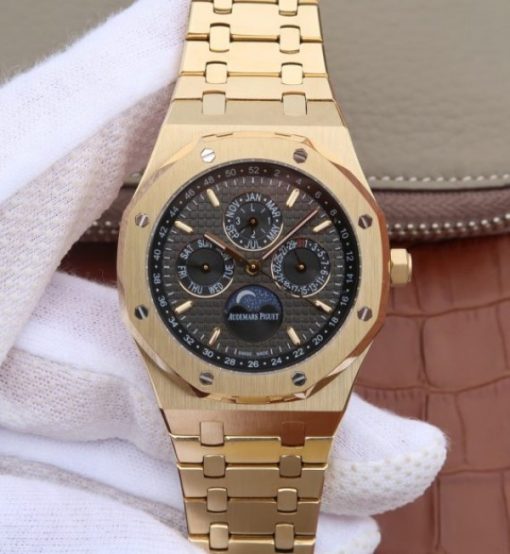 Replica Audemars Piguet JF Royal Oak 41mm 26574 YG Black Textured Dial A5134