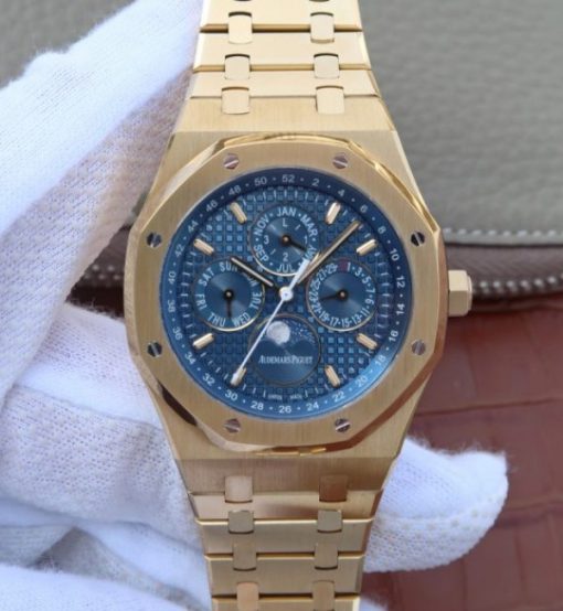 Replica Audemars Piguet JF Royal Oak 41mm 26574 YG Blue Dial White Hand A5134