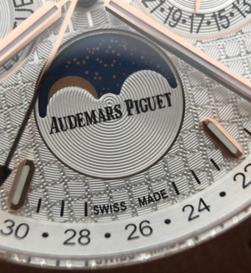 Replica Audemars Piguet JF Royal Oak 41mm 26574 RG White Dial Leather Strap A5134 - Image 6