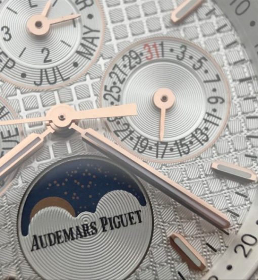Replica Audemars Piguet JF Royal Oak 41mm 26574 RG White Dial Leather Strap A5134 - Image 7