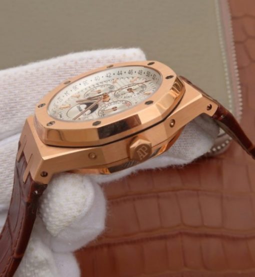 Replica Audemars Piguet JF Royal Oak 41mm 26574 RG White Dial Leather Strap A5134 - Image 8
