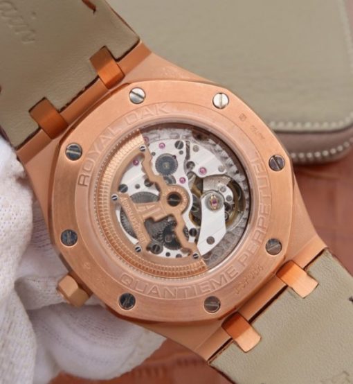Replica Audemars Piguet JF Royal Oak 41mm 26574 RG White Dial Leather Strap A5134 - Image 12