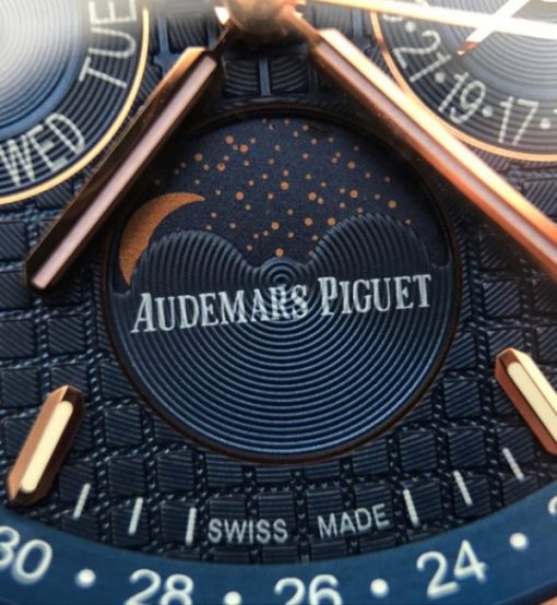 Replica Audemars Piguet JF Royal Oak 41mm 26574 RG Blue Dial Leather Strap A5134 - Image 4