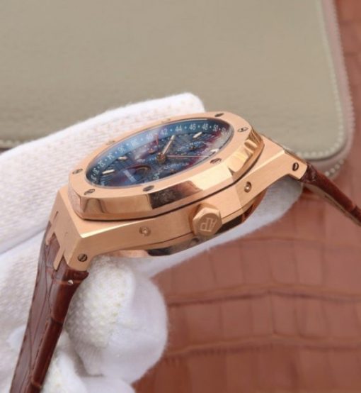 Replica Audemars Piguet JF Royal Oak 41mm 26574 RG Blue Dial Leather Strap A5134 - Image 7