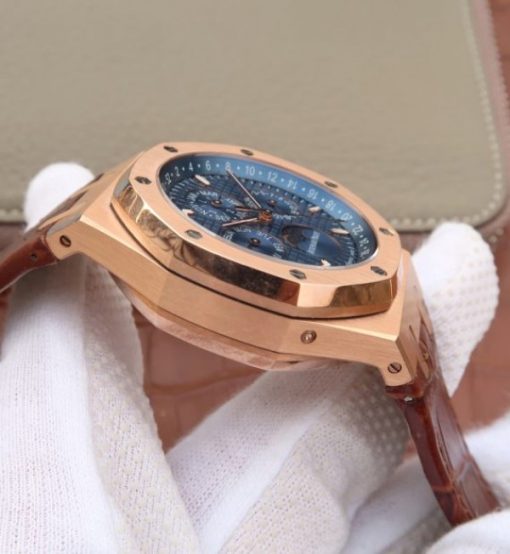 Replica Audemars Piguet JF Royal Oak 41mm 26574 RG Blue Dial Leather Strap A5134 - Image 8