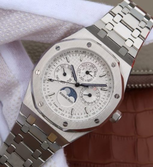 Replica Audemars Piguet JF Royal Oak 41mm 26574 SS White Dial SS Bracelet A5134 - Image 2