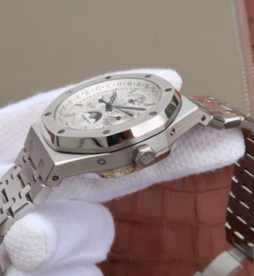 Replica Audemars Piguet JF Royal Oak 41mm 26574 SS White Dial SS Bracelet A5134 - Image 8