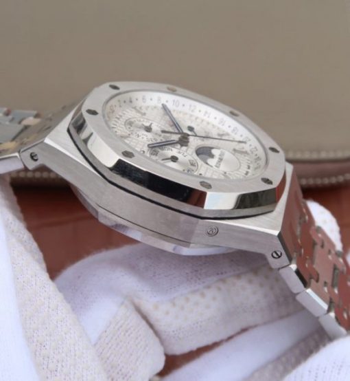 Replica Audemars Piguet JF Royal Oak 41mm 26574 SS White Dial SS Bracelet A5134 - Image 9