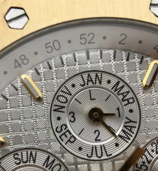 Replica Audemars Piguet JF Royal Oak 41mm 26574 YG White Dial Leather Strap A5134 - Image 4