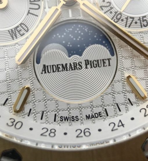 Replica Audemars Piguet JF Royal Oak 41mm 26574 YG White Dial Leather Strap A5134 - Image 6