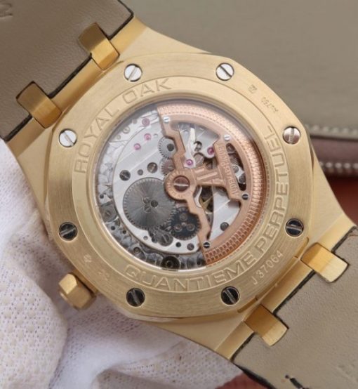 Replica Audemars Piguet JF Royal Oak 41mm 26574 YG White Dial Leather Strap A5134 - Image 12