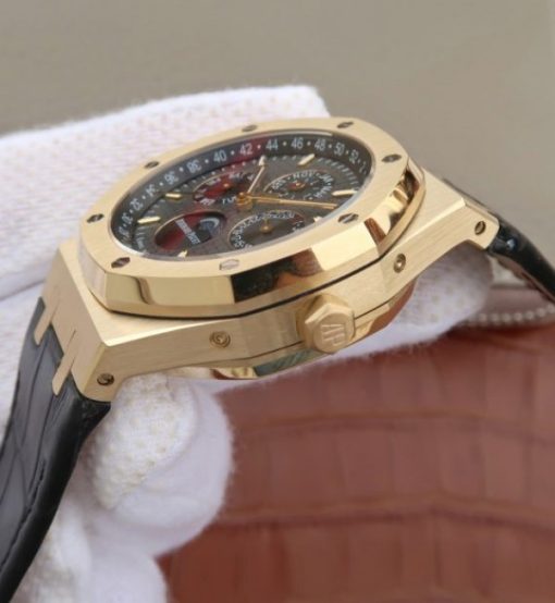Replica Audemars Piguet JF Royal Oak 41mm 26574 YG Black Dial Leather Strap A5134 - Image 8