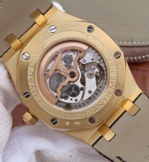 Replica Audemars Piguet JF Royal Oak 41mm 26574 YG Black Dial Leather Strap A5134 - Image 12