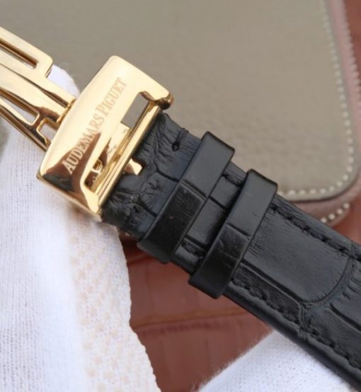 Replica Audemars Piguet JF Royal Oak 41mm 26574 YG Black Dial Leather Strap A5134 - Image 15