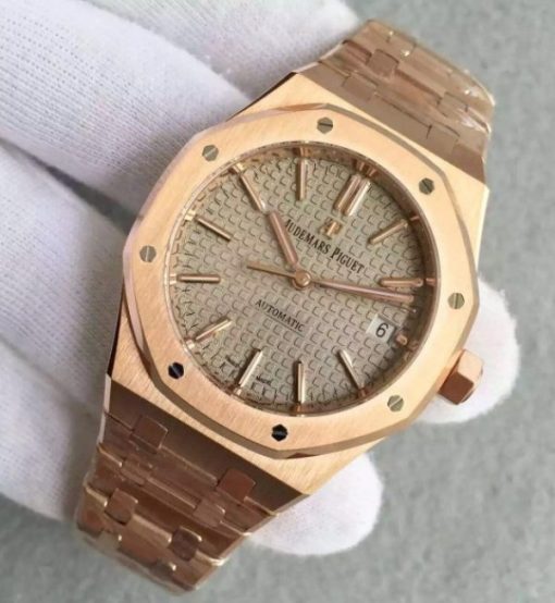 Replica Audemars Piguet JF Royal Oak 37mm 15450 RG Gray Dial RG Bracelet A3120 - Image 2