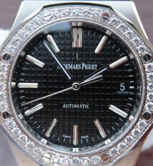 Replica Audemars Piguet JF Royal Oak 41mm 15400 Diamonds Bezel Black Dial Bracelet A3120 - Image 3