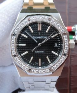 Replica Audemars Piguet JF Royal Oak 41mm 15400 Diamonds Bezel Black Dial Bracelet A3120