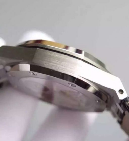 Replica Audemars Piguet TF Royal Oak 41mm Tourbillon SS Black Dial Black Leather Strap - Image 5