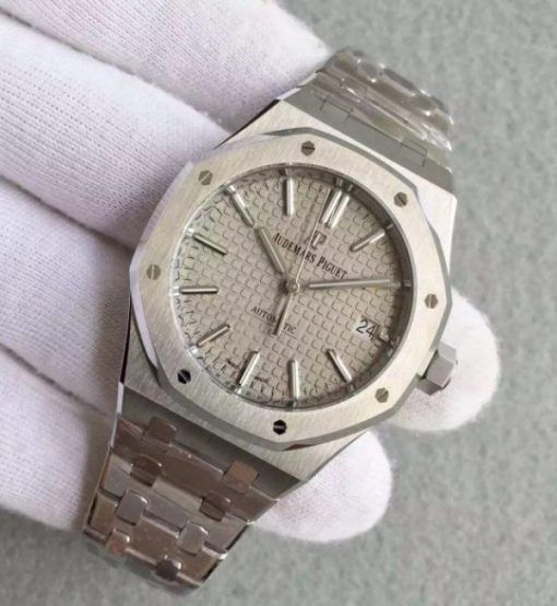 Replica Audemars Piguet JF Royal Oak 37mm 15450 Gray Dial SS Bracelet A3120 - Image 2