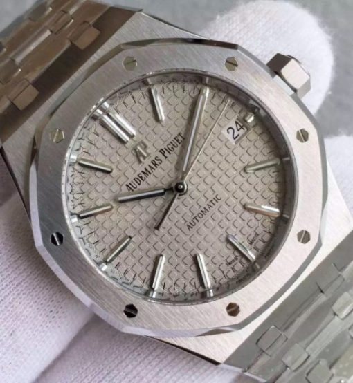 Replica Audemars Piguet JF Royal Oak 37mm 15450 Gray Dial SS Bracelet A3120 - Image 3