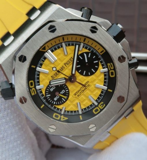 Replica Audemars Piguet JF Royal Oak Offshore Diver Chronograph Yellow A3126