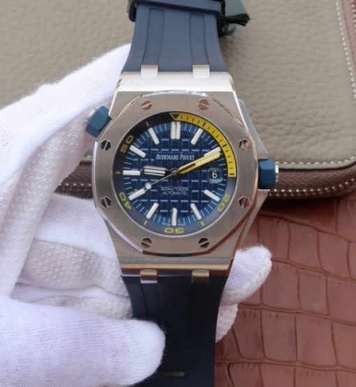 Replica Audemars Piguet JF Royal Oak Offshore Diver 2017 Blue 15710 Rubber Strap A3120