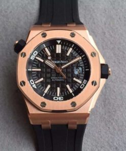 Replica Audemars Piguet Noob Royal Oak Offshore Diver 15730 RG Black Dial Rubber Strap A3120