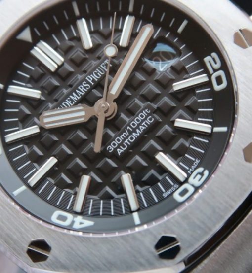 Replica Audemars Piguet JF Royal Oak Offshore Diver 15710 Black Dial Rubber Strap A3120 - Image 2