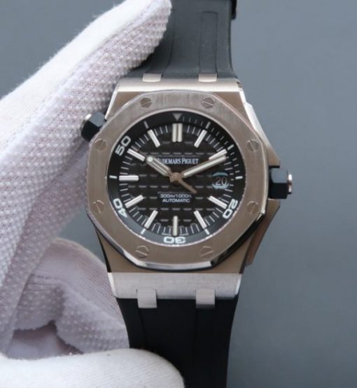 Replica Audemars Piguet JF Royal Oak Offshore Diver 15710 Black Dial Rubber Strap A3120