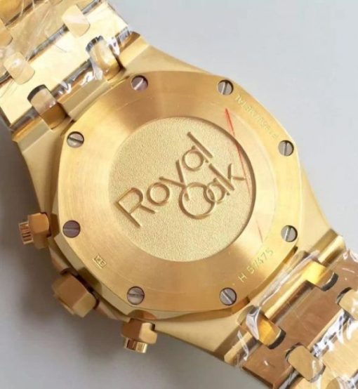 Replica Audemars Piguet Royal Oak Chronograph 26320 YG Black Dial YG Bracelet A7750 - Image 5