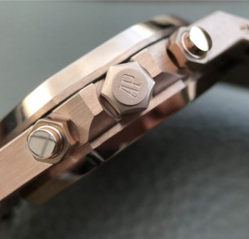 Replica Audemars Piguet Royal OAK Royal Oak Chronograph 26331 RG Brown Dial Leather Strap A7750 - Image 5