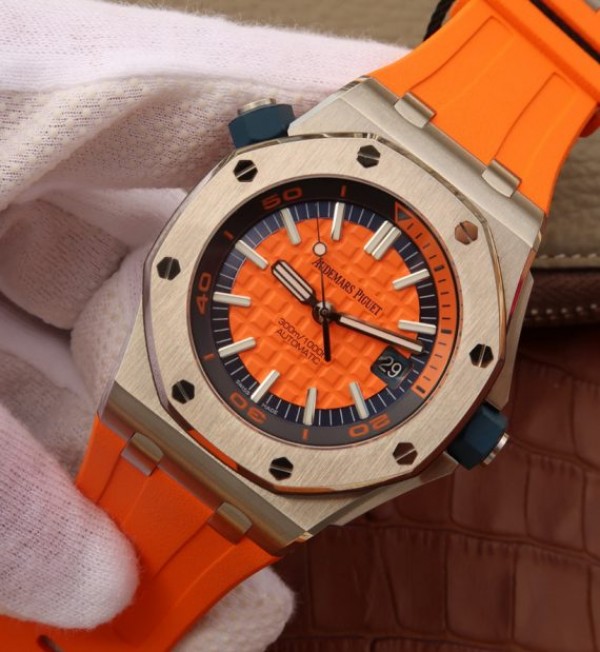Replica Audemars Piguet JF Royal Oak Offshore Diver 2017 Orange 15710 Rubber Strap A3120 - Image 2