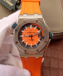 Replica Audemars Piguet JF Royal Oak Offshore Diver 2017 Orange 15710 Rubber Strap A3120