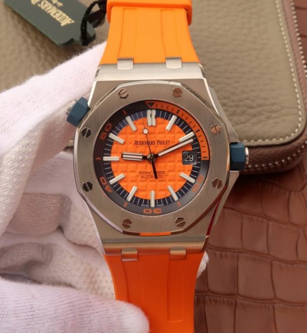 Replica Audemars Piguet JF Royal Oak Offshore Diver 2017 Orange 15710 Rubber Strap A3120