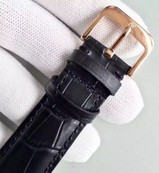Replica Audemars Piguet Jules Audemars 15170 RG Black Dial Leather Strap A3120 - Image 6