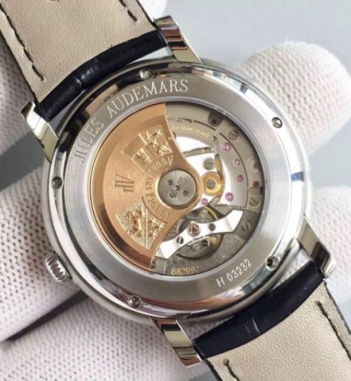 Replica Audemars Piguet Jules Audemars 15170 SS Black Dial Leather Strap A3120 - Image 6