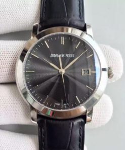 Replica Audemars Piguet Jules Audemars 15170 SS Black Dial Leather Strap A3120