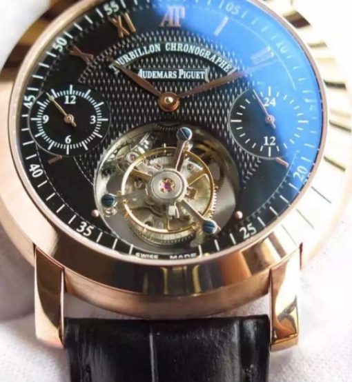 Replica Audemars Piguet Jules Audemars Tourbillon RG Black Dial - Image 3