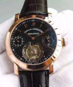 Replica Audemars Piguet Jules Audemars Tourbillon RG Black Dial