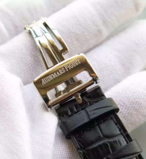 Replica Audemars Piguet Jules Audemars Skeleton Tourbillon SS Black Dial Leather Strap - Image 8