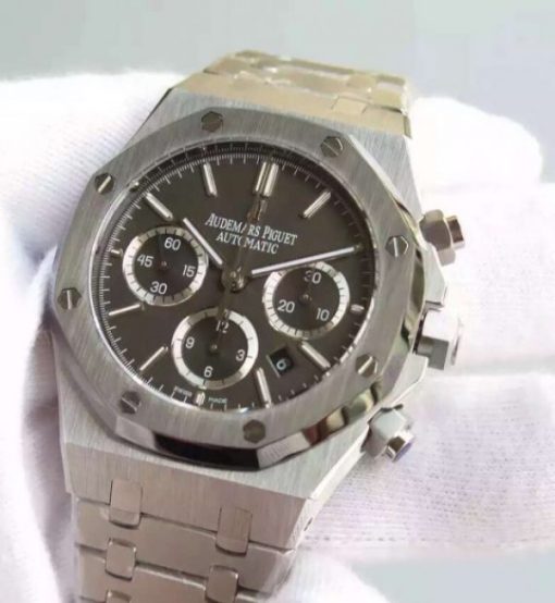 Replica Audemars Piguet Royal Oak Chronograph SS Gray Dial SS Bracelet A7750 - Image 2