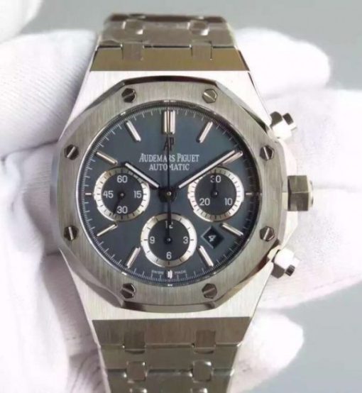 Replica Audemars Piguet Royal Oak Chronograph SS Blue Dial SS Bracelet A7750