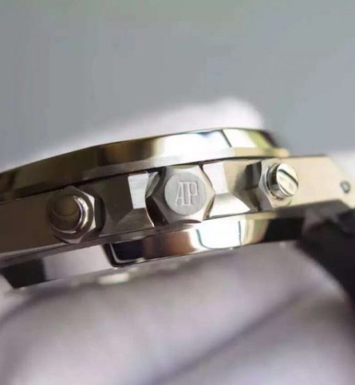 Replica Audemars Piguet Royal Oak Chronograph SS White Dial Rubber Strap A7750 - Image 3