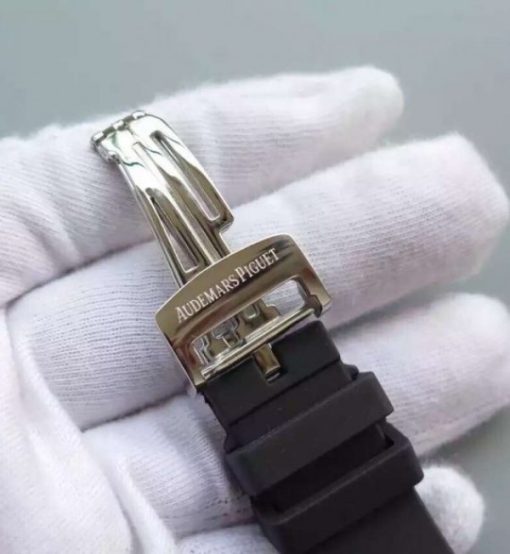 Replica Audemars Piguet Royal Oak Chronograph SS White Dial Rubber Strap A7750 - Image 6