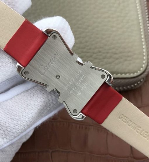 Replica Cartier High Jewelry Watches WJ306014 White Dial Red Fabric Strap - Image 6