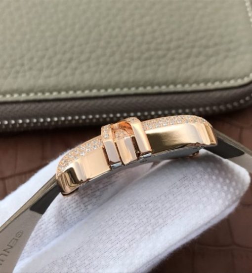 Replica Cartier High Jewelry Watches RG WJ306014 White Dial Brown Fabric Strap - Image 4