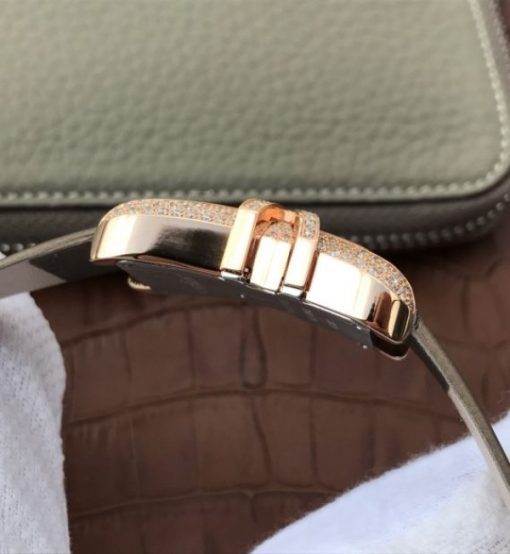 Replica Cartier High Jewelry Watches RG WJ306014 White Dial Brown Fabric Strap - Image 5