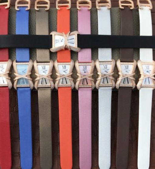 Replica Cartier High Jewelry Watches RG WJ306014 White Dial Brown Fabric Strap - Image 9